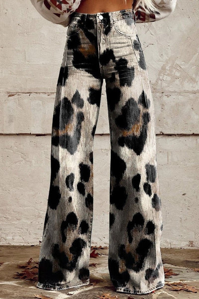 Elena – Pantalon Large à Fleurs, Élégant et Moderne