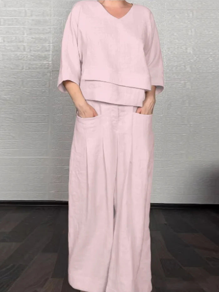 Rachel - Ensemble 2 pièces au style minimal et à la coupe décontractée pour tous les jours