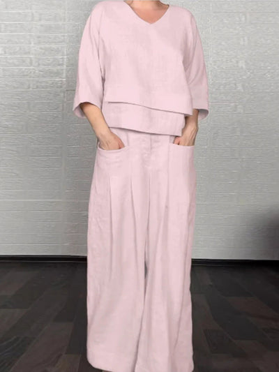 Rachel - Ensemble 2 pièces au style minimal et à la coupe décontractée pour tous les jours