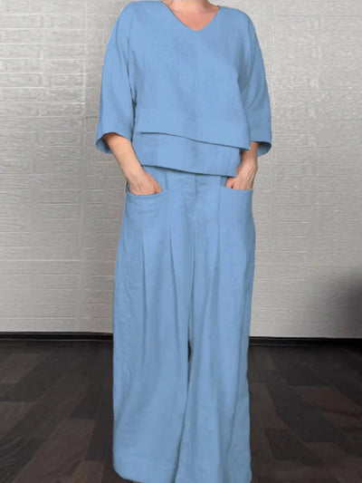 Rachel - Ensemble 2 pièces au style minimal et à la coupe décontractée pour tous les jours