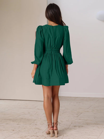 Hailey – Robe Courte d'Été à Manches Longues et Col en V