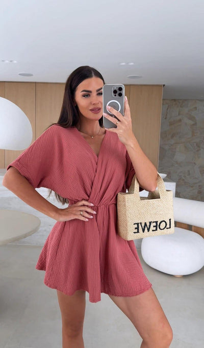 Mali – Combinaison-robe fluide à effet jupe