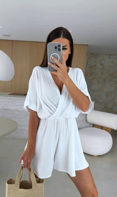 Mali – Combinaison-robe fluide à effet jupe