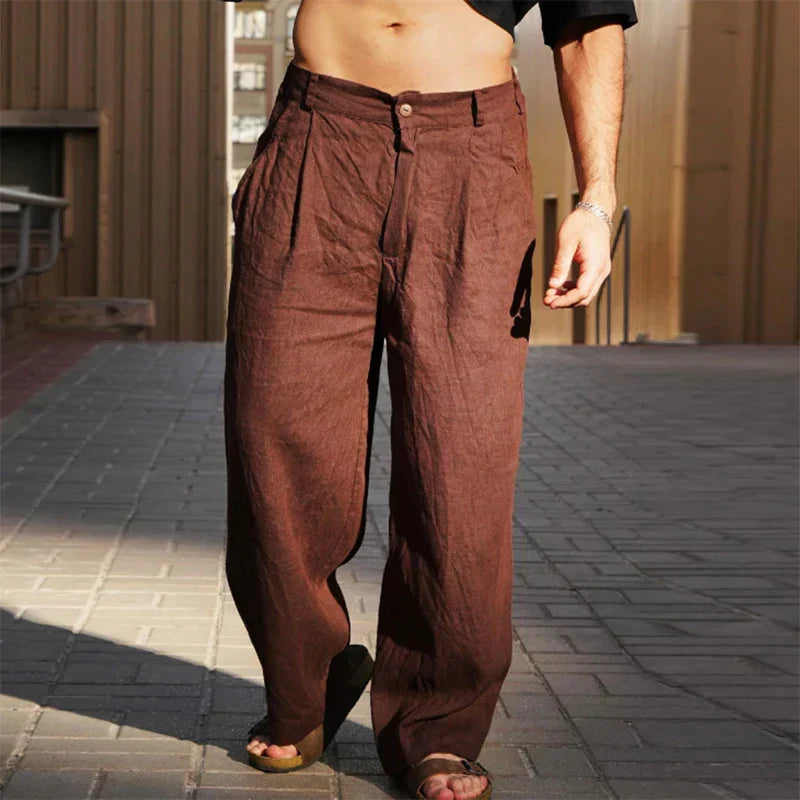 Dario - Pantalon large en lin