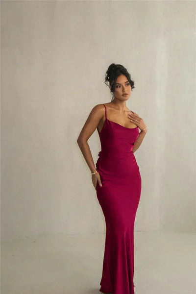 Cassiane – Robe fleurie en satin