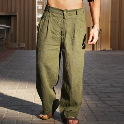Dario - Pantalon large en lin