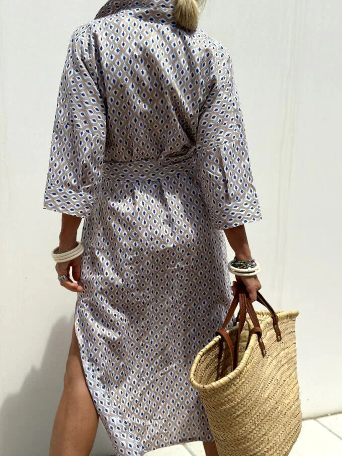Sophia – Robe chemise élégante à rayures