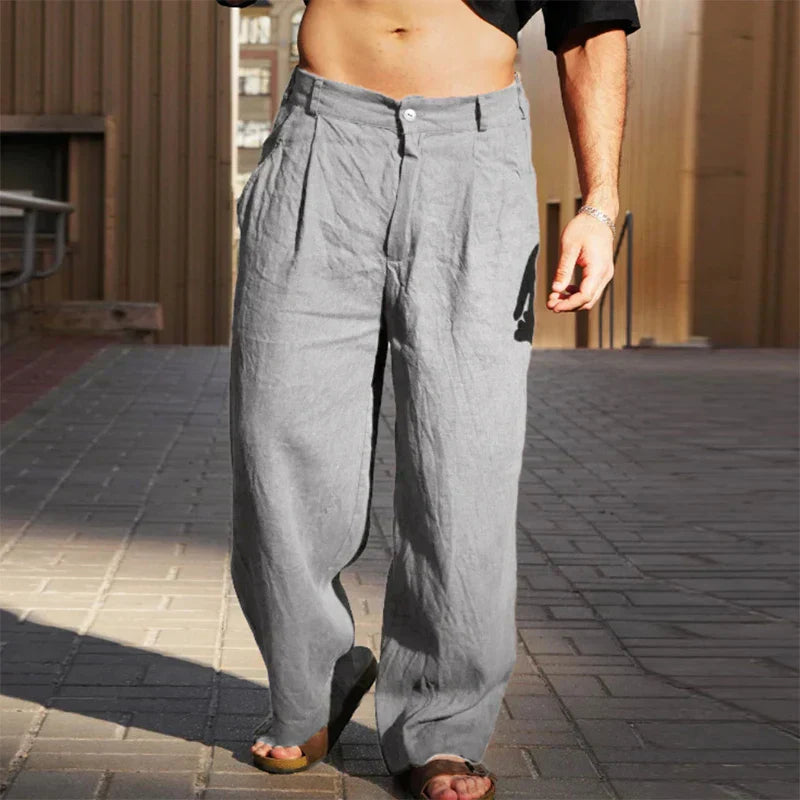 Dario - Pantalon large en lin