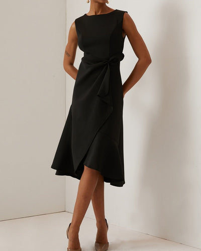 Sonia - Robe midi asymétrique drapée