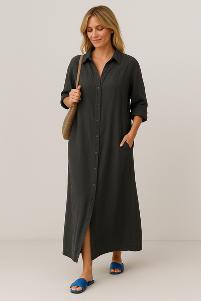 Heidi - Robe chemise oversize en lin