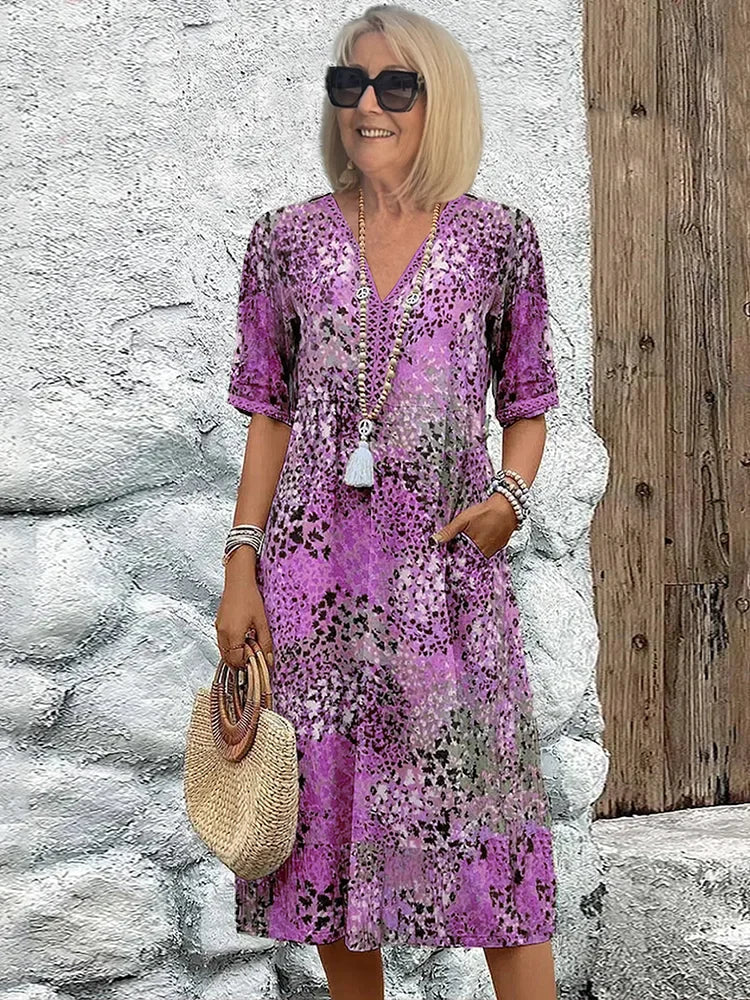 Monica – Robe Élégante à Fleurs