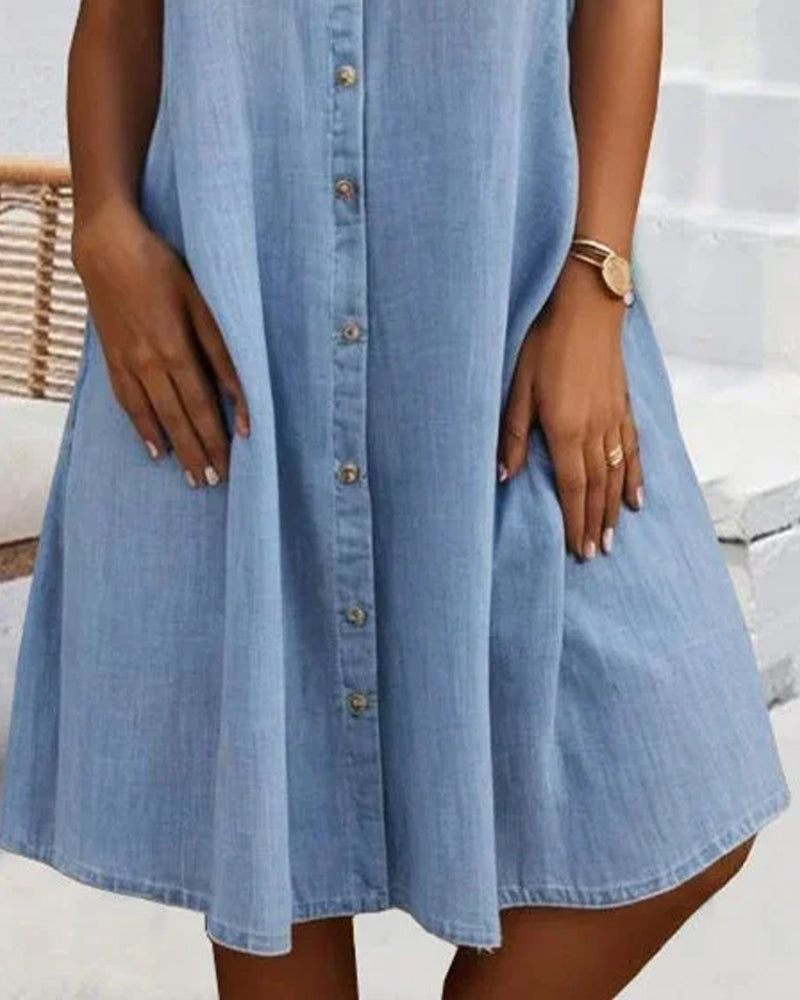Mariline - Robe chemise en denim décontractée