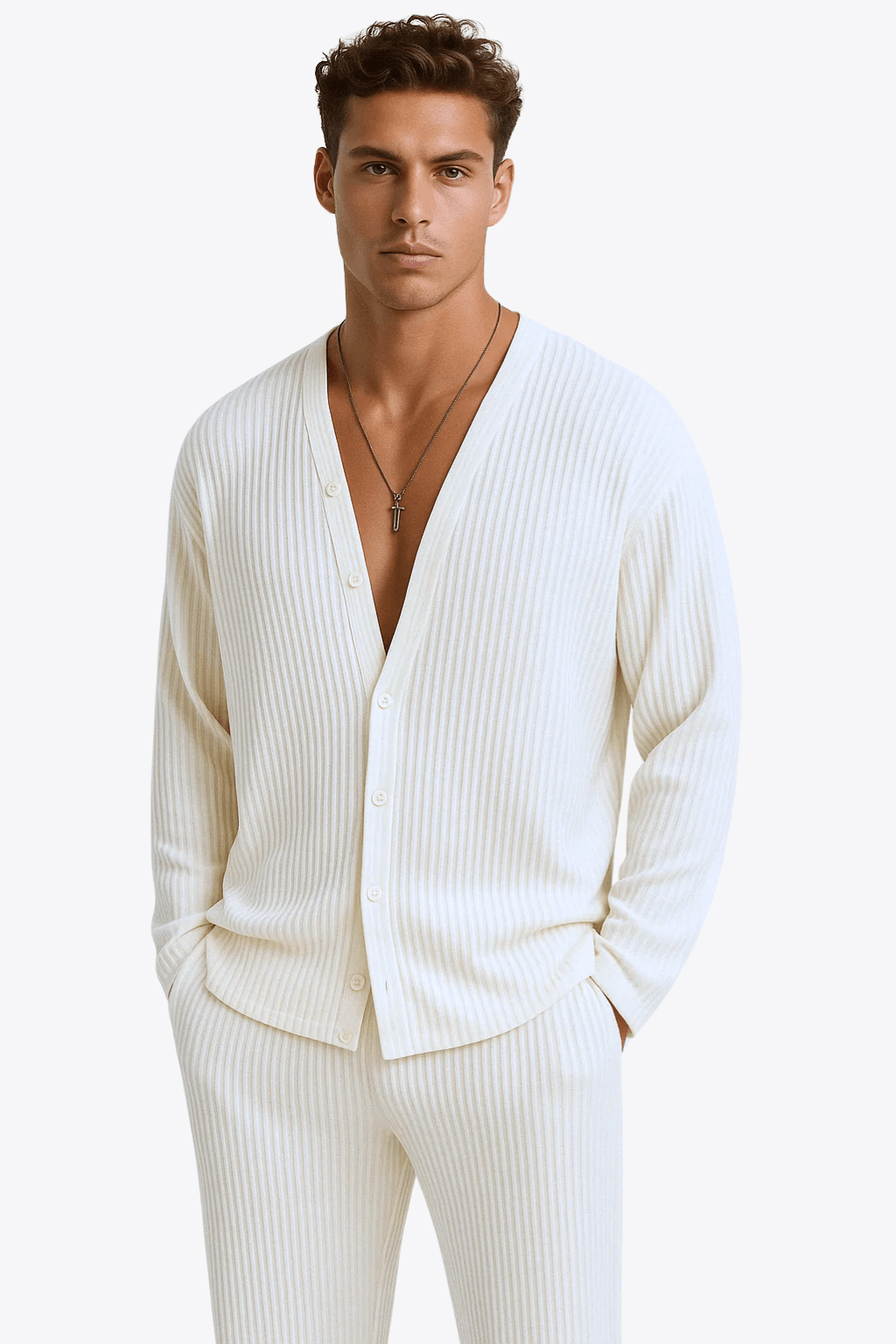 Positano - Ensemble  en tissu recyclé – chemise et pantalon