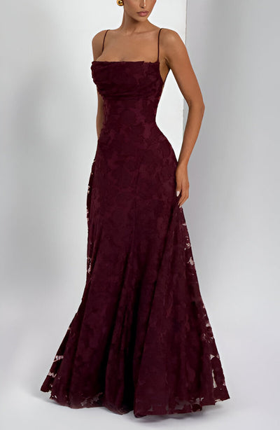 Francisa - Robe longue corset en dentelle