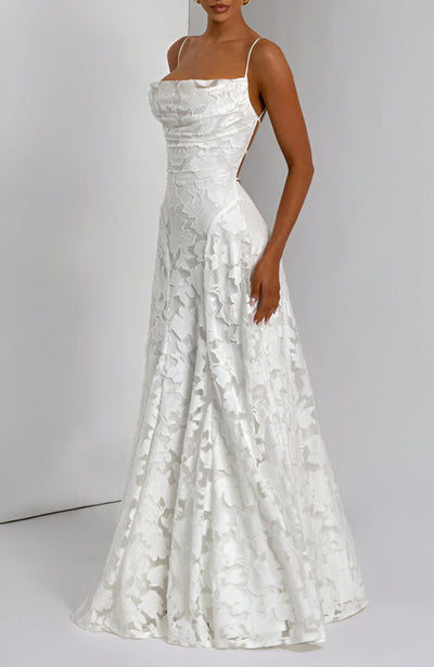 Francisa - Robe longue corset en dentelle
