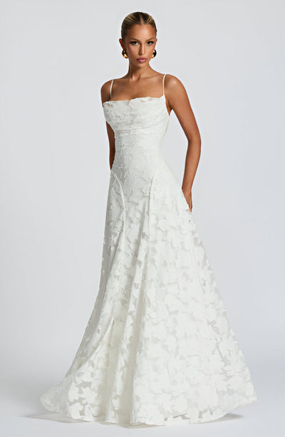 Francisa - Robe longue corset en dentelle