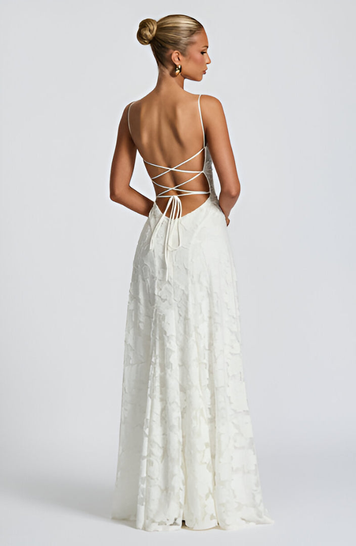 Francisa - Robe longue corset en dentelle