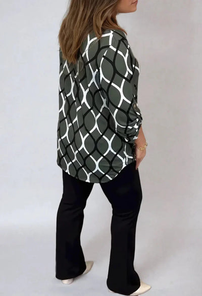 Cynthia – Blouse décontractée à manches longues et motif élégant