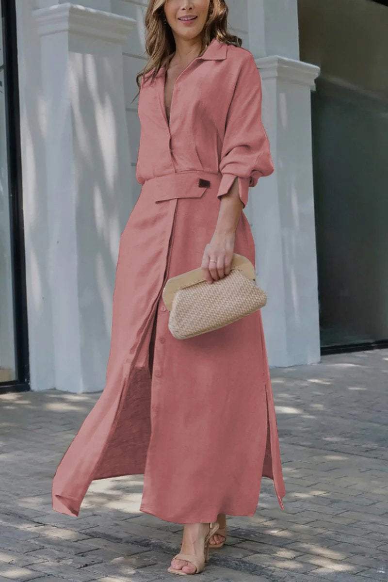 Jeanette – Robe longue à encolure en V
