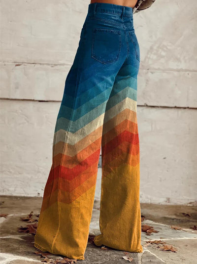 Elena – Pantalon Large à Fleurs, Élégant et Moderne