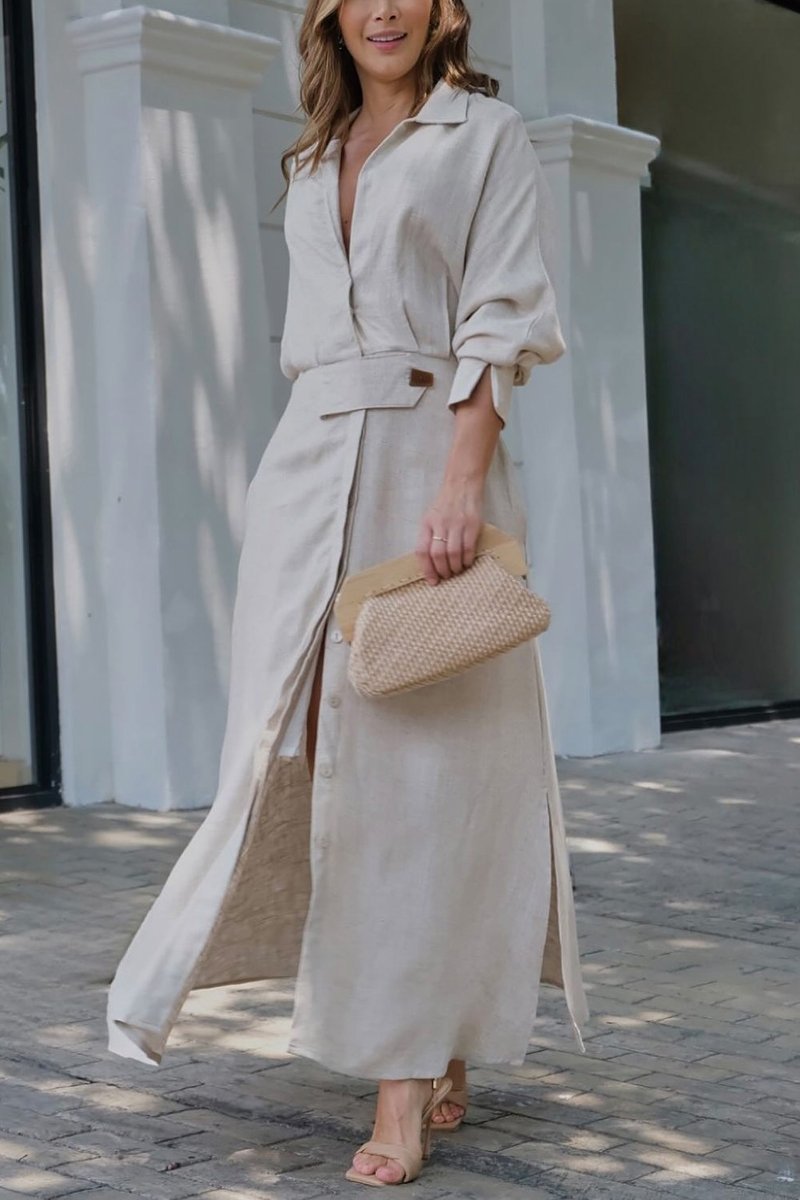 Jeanette – Robe longue à encolure en V