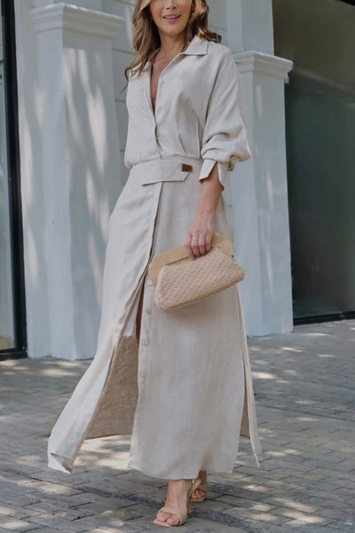 Jeanette – Robe longue à encolure en V