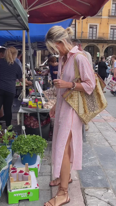 Sophia – Robe chemise élégante à rayures