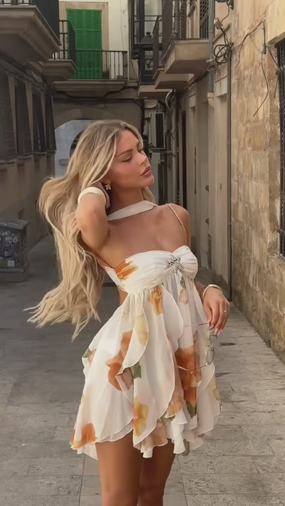 Arabella - Robe Courte Fleurie en Mousseline