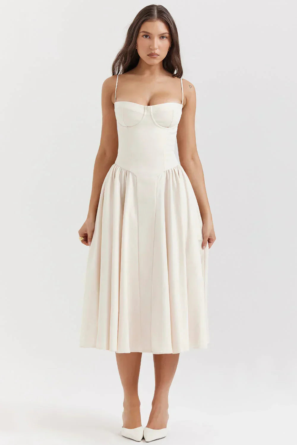 Sabine - Robe Corset Élégante à Fines Bretelles