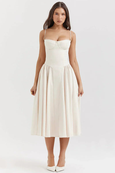 Sabine - Robe Corset Élégante à Fines Bretelles