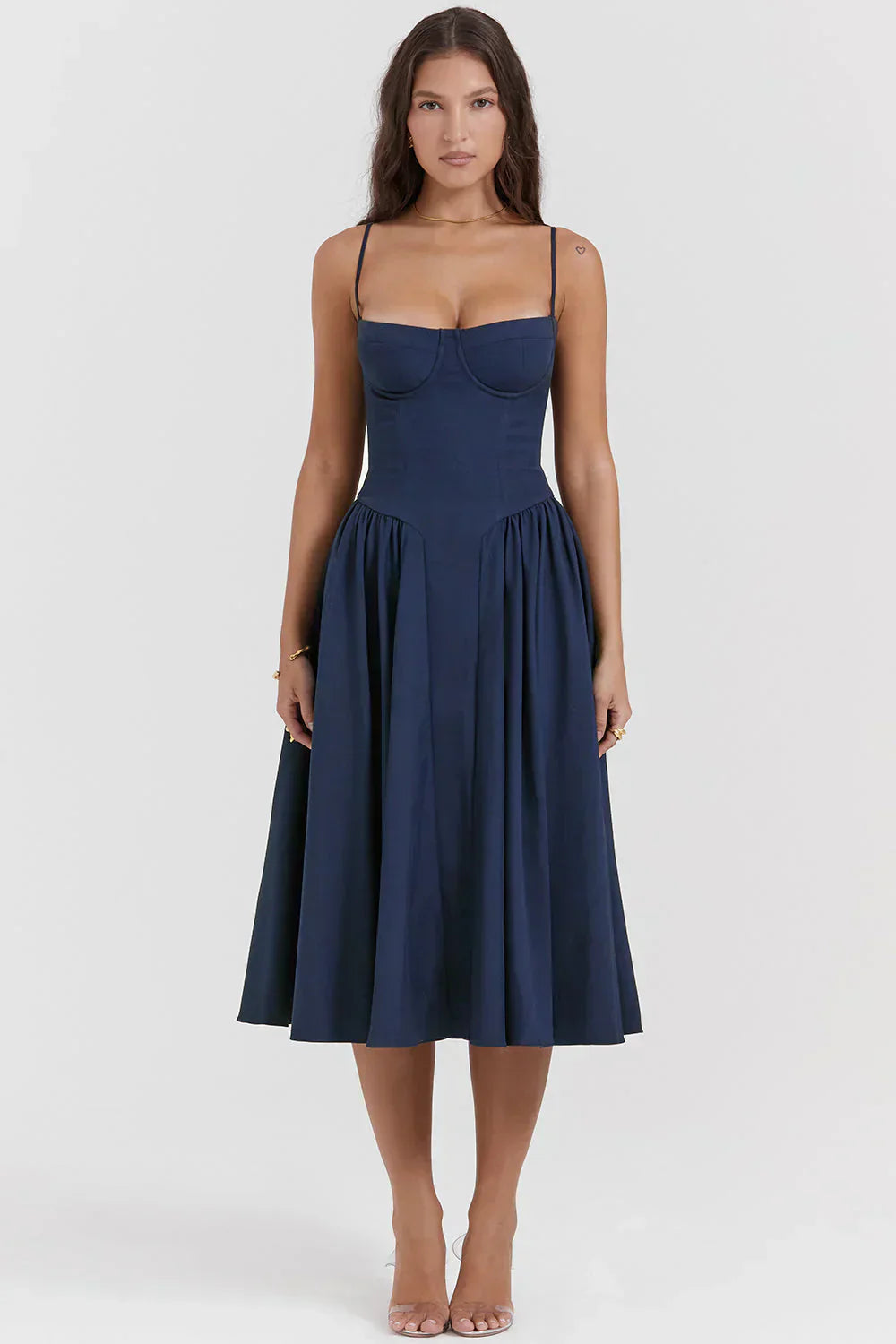 Sabine - Robe Corset Élégante à Fines Bretelles