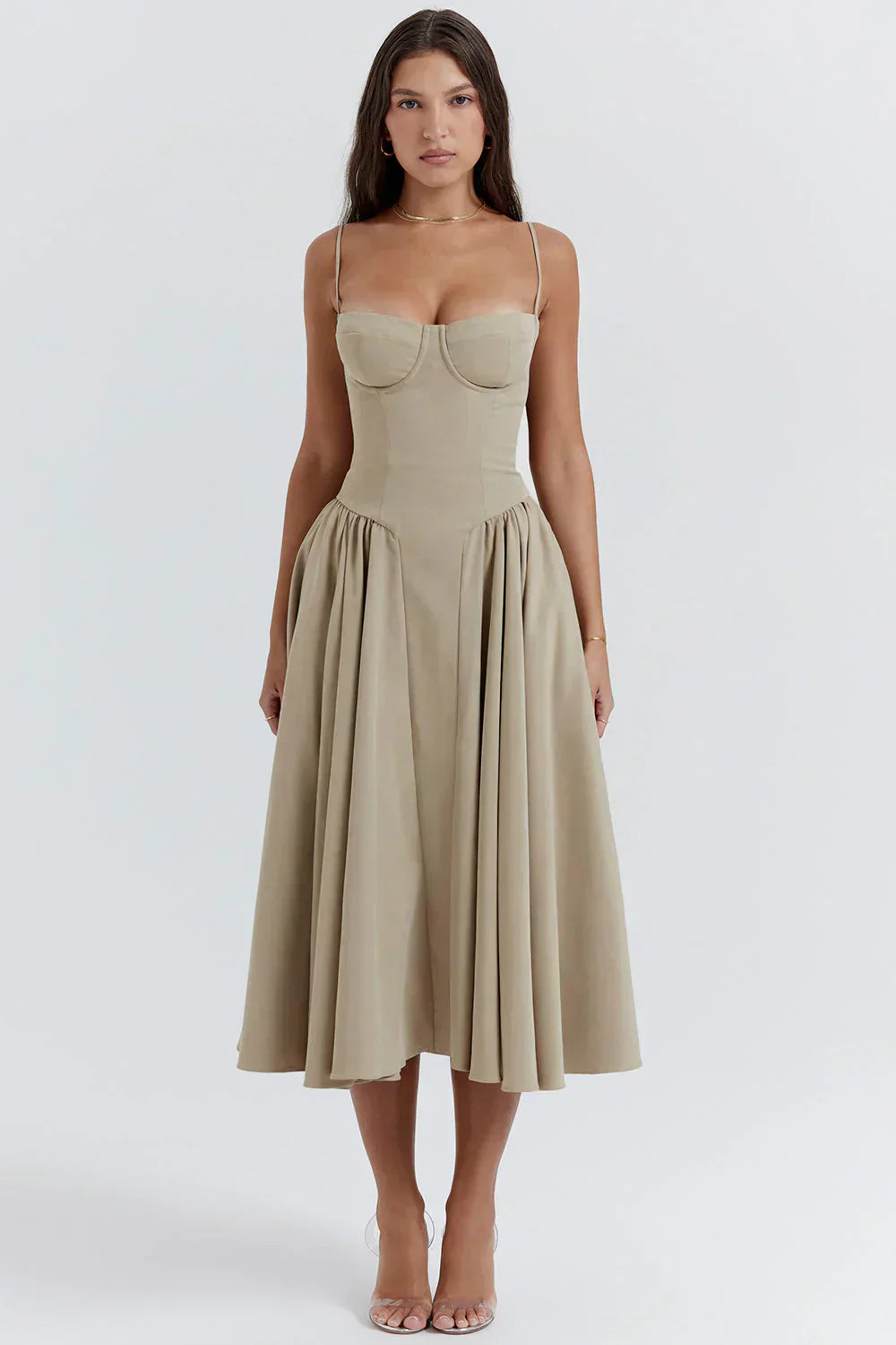 Sabine - Robe Corset Élégante à Fines Bretelles