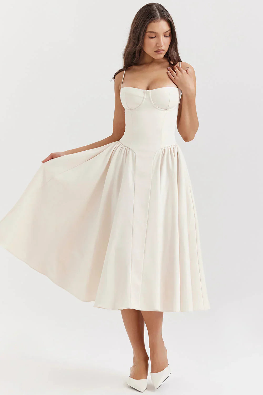 Sabine - Robe Corset Élégante à Fines Bretelles