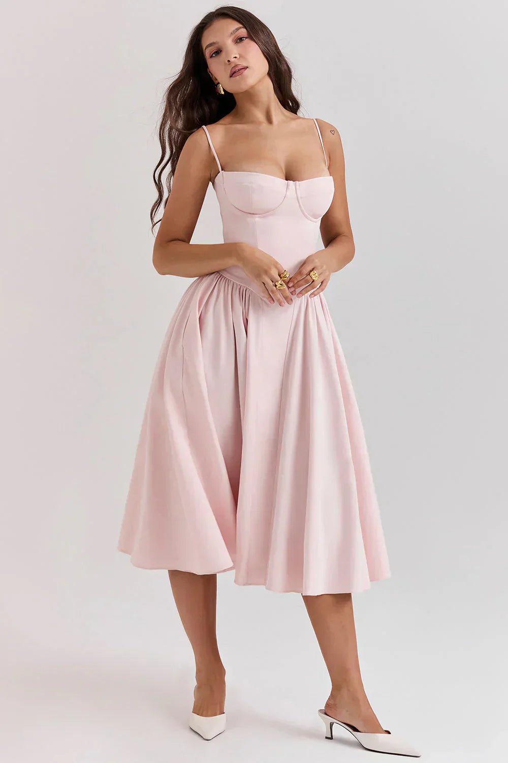 Sabine - Robe Corset Élégante à Fines Bretelles