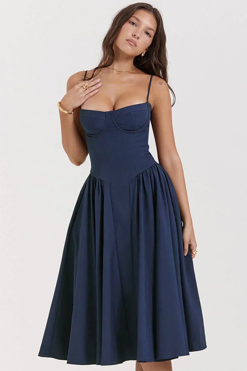 Sabine - Robe Corset Élégante à Fines Bretelles