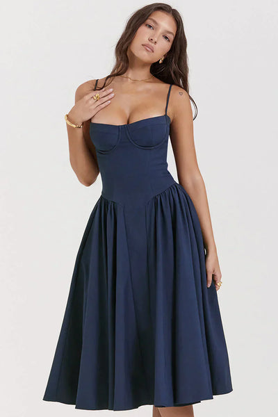 Sabine - Robe Corset Élégante à Fines Bretelles