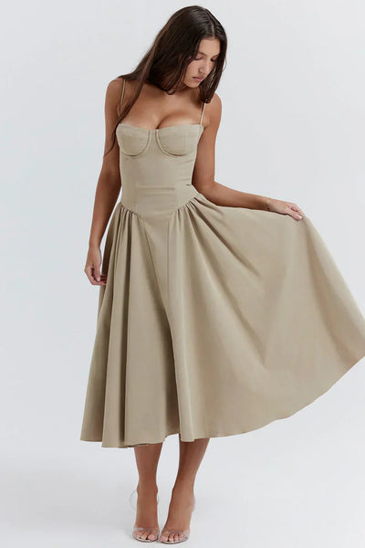 Sabine - Robe Corset Élégante à Fines Bretelles