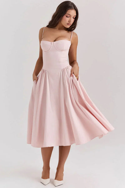 Sabine - Robe Corset Élégante à Fines Bretelles