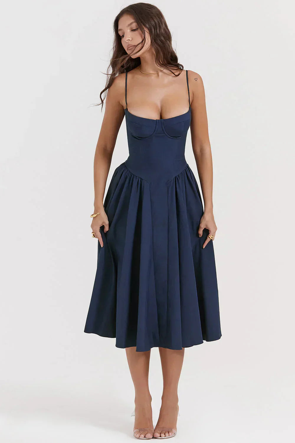Sabine - Robe Corset Élégante à Fines Bretelles