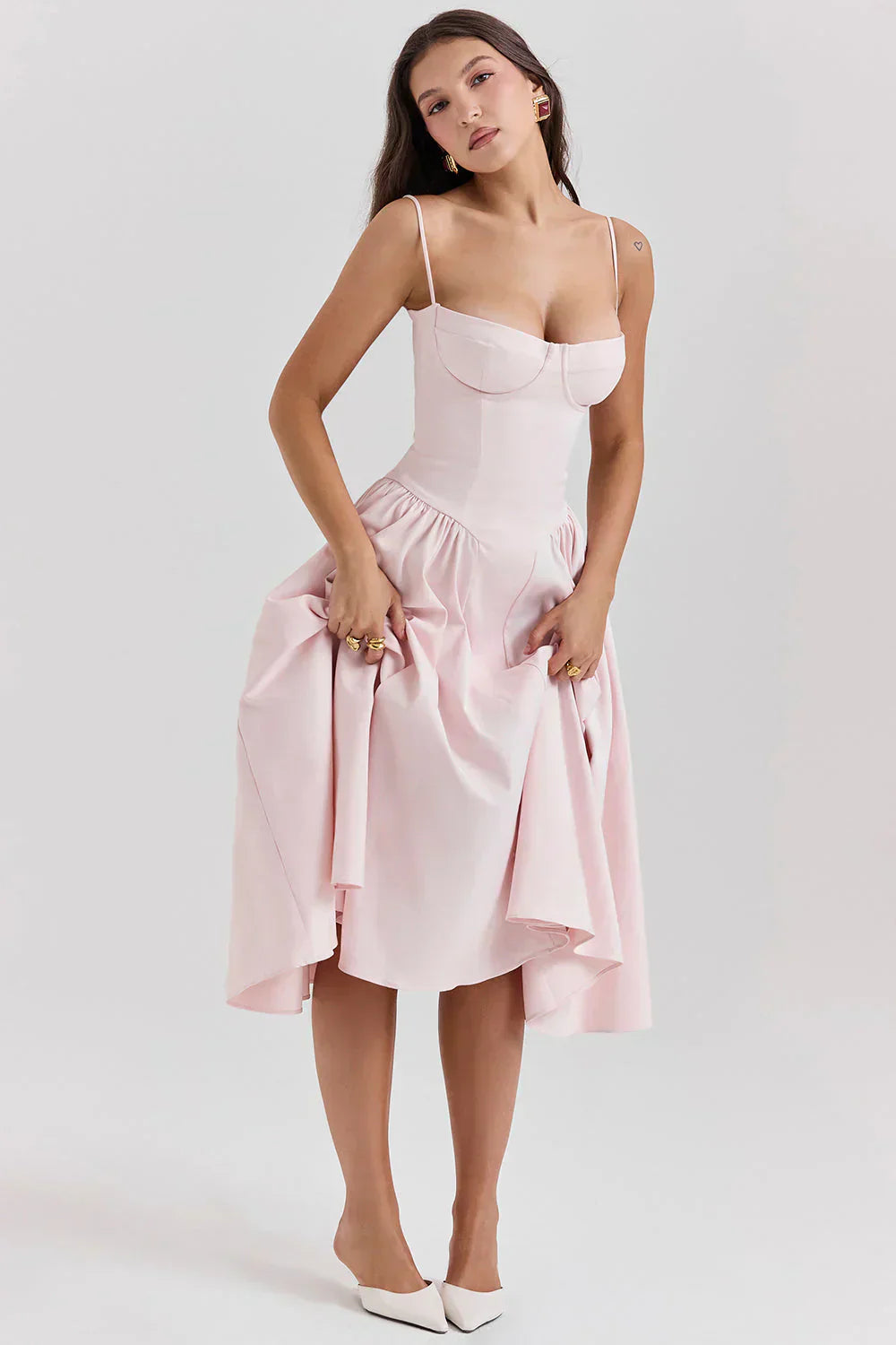 Sabine - Robe Corset Élégante à Fines Bretelles