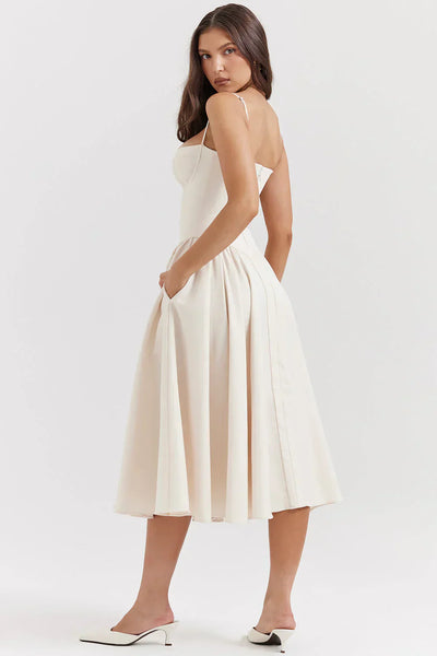 Sabine - Robe Corset Élégante à Fines Bretelles