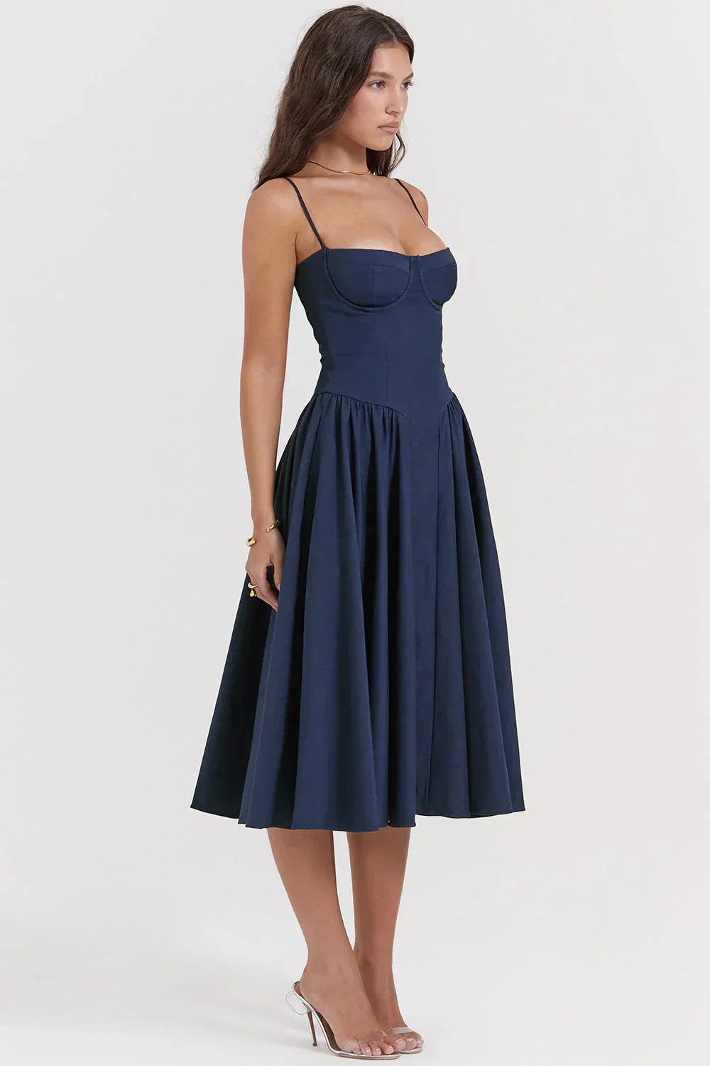 Sabine - Robe Corset Élégante à Fines Bretelles