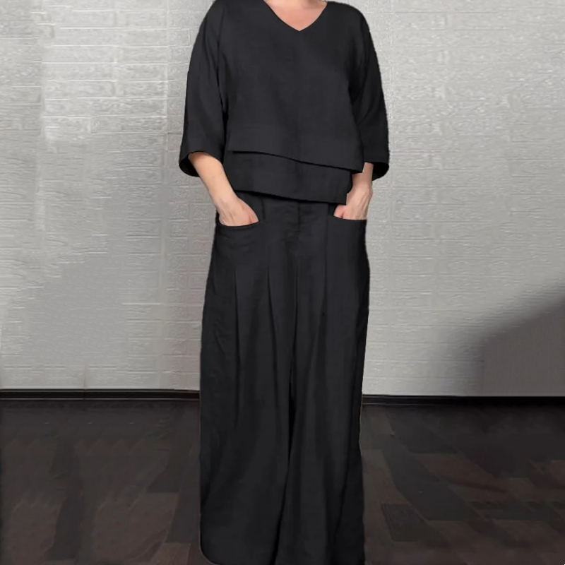 Rachel - Ensemble 2 pièces au style minimal et à la coupe décontractée pour tous les jours