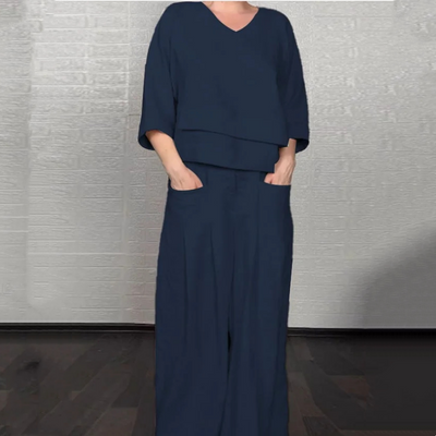 Rachel - Ensemble 2 pièces au style minimal et à la coupe décontractée pour tous les jours