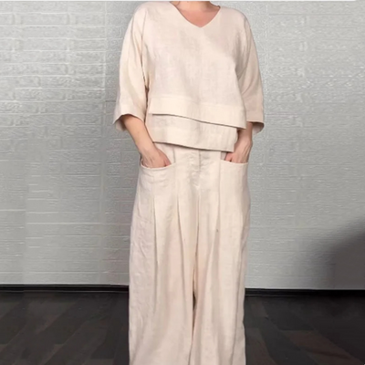 Rachel - Ensemble 2 pièces au style minimal et à la coupe décontractée pour tous les jours