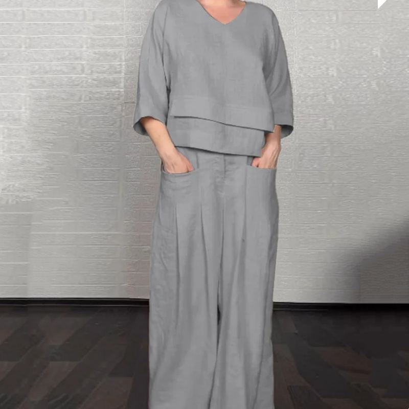 Rachel - Ensemble 2 pièces au style minimal et à la coupe décontractée pour tous les jours