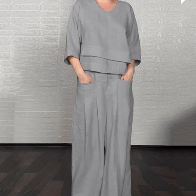 Rachel - Ensemble 2 pièces au style minimal et à la coupe décontractée pour tous les jours