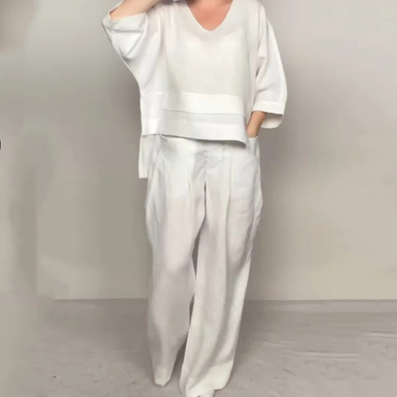 Rachel - Ensemble 2 pièces au style minimal et à la coupe décontractée pour tous les jours