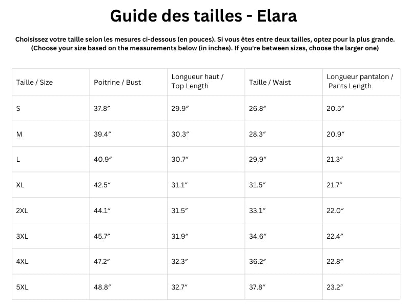 Guide des tailles