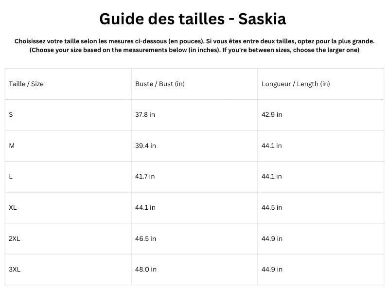 Guide des tailles